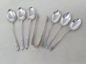 Three Victorian silver apostle handled Teaspoons, Sheffield 1897, three others, Birmingham 1895, and
