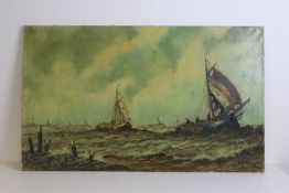 Wim Bos (1906 - 1974) Havengezicht Rotterdam.