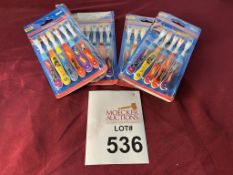 BRUSH BUDDIES HOT WHEELS TOOTHBRUSHES 6-PACK, NEW