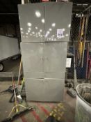 6-DOOR METAL STORAGE CABINET WITH CONTENTS