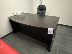 SINGE PEDESTAL WOOD DESK WITH CHAIR