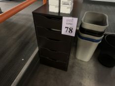 5-DRAWER WOOD STORAGE CABINET