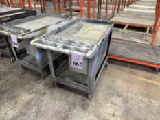 PLASTIC UTILITY CART ON CASTERS