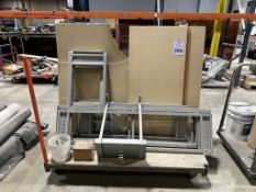 METAL CART WITH MISCELLANEOUS DESK PARTS