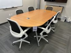 8' CONFERENCE TABLE WITH 7 OFFICE CHAIRS