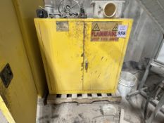 JUSTRITE FLAMMABLE CABINET WITH CONTENTS