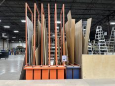 METAL MATERIAL RACK WITH CONTENTS