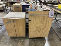 LOT CONSISTING OF: (2) WOOD CABINETS WITH STAPLES
