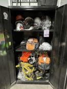 2-DOOR METAL STORAGE CABINET WITH CONTENTS