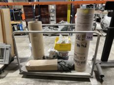 METAL CART WITH MISCELLANEOUS BUILDING SUPPLIES