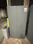 2 DOOR METAL STORAGE CABINET WITH CONTENTS