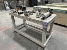 WOOD WORK BENCH WITH CONTENTS
