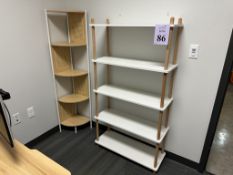 WOOD BOOK SHELF AND CORNER SHELF