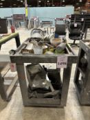 WOOD UTILITY CART WITH CONTENTS