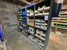 WOOD SHELVING UNITS WITH CONTENTS