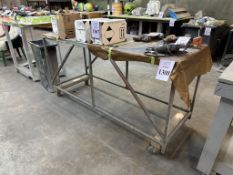 6' METAL WORK TABLE ON CASTERS
