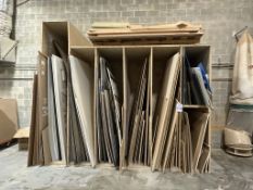 WOOD RACK WITH CONTENTS