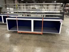 10' WOOD CABINET WITH CONVEYER ON METAL CART