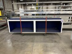 10' WOOD CABINET WITH CONVEYER ON METAL CART