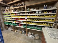 CONTENTS OF WOOD SHELVING UNIT