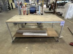 6' METAL WORK TABLE WITH WOOD TOP