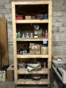 5-TIER SHELVING UNIT WITH CONTENTS