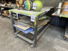 5' WOOD WORK BENCH WITH CONTENTS