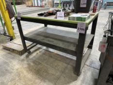 5' WOOD WORK TABLE ON CASTERS