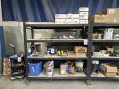 4 TIER HEAVY DUTY SHELVING UNIT WITH CONTENTS