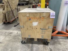 WOODEN CRATE ON CASTERS