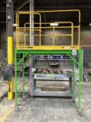 SECTION OF SCAFFOLDING WITH GUARD RAILS