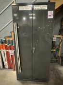 2-DOOR METAL STORAGE CABINET WITH CONTENTS