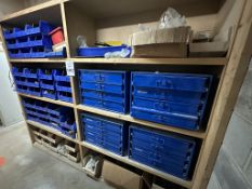 CONTENTS OF WOOD SHELVING UNIT