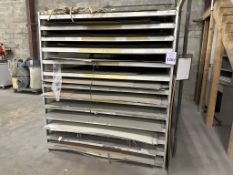ALUMINUM MATERIAL RACK WITH CONTENTS