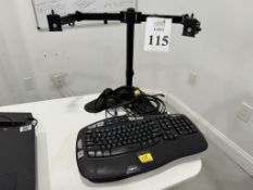 LOT CONSISTING OF MONITOR STAND, (2) KEYBOARDS