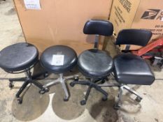 LOT CONSISTING OF (4) ASSORTED LAB STOOLS