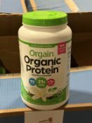 BULK LOT (NEW) PRODUCT CONSISTING OF (44 +/-) ORGAIN PROTEIN POWDER