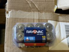 BULK LOT (NEW) PRODUCT CONSISTING OF (189 +/-) RAYOVAC BATTERIES
