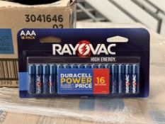 BULK LOT (NEW) PRODUCT CONSISTING OF (2,160 +/-) RAYOVAC BATTERIES