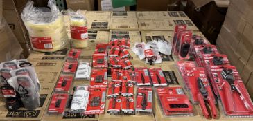 BULK LOT (NEW) PRODUCT OF APPROX. (60 +/-)MILWAUKEE TOOLS