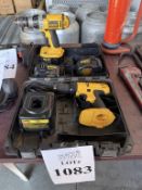 DEWALT BATTERY OPERATED DRILLS WITH (1) CHARGER