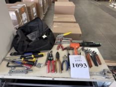 LOT CONSISTING OF ASSORTED HAND TOOLS W/ TOOL BAG