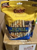 CADET GOURMET BEEF HIDE & CHICKEN TWIST DOG TREATS
