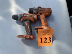 RIDGID 18V CORDLESS DRILLS (PICK-UP LOCATION: ZEPHYRHILLS, FL)