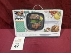 PARINI COOKWARE 9" CAST IRON GRILL PAN (NEW)