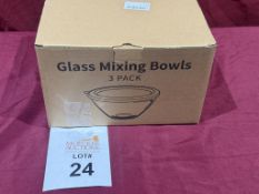 GLASS 3 PC MIXING BOWLS (NEW)