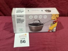 BASIL & KRAFT 1.35 QT HAMMERED SAUCEPAN (NEW)