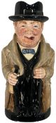 Royal Doulton Glazed Ceramic Winston Churchill Full-Body Character Jug, D6063, No Shipping. 23.5