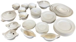 A Wedgwood Moonstone Matt Glazed Earthenware Dinner Service Designed by Keith Murray Approx 70
