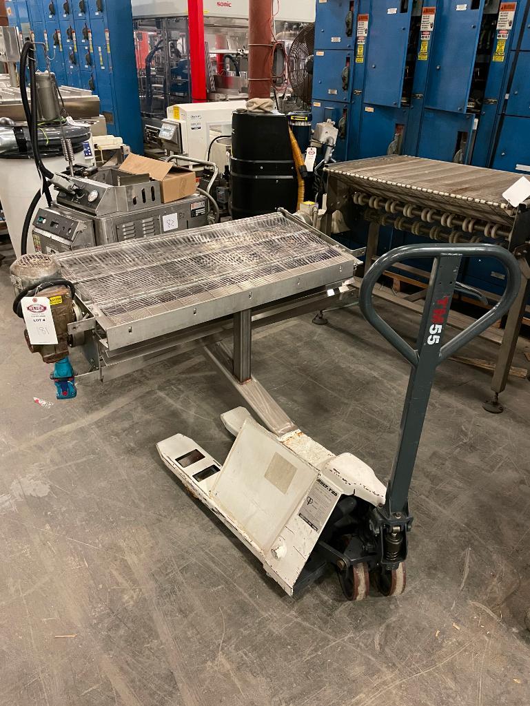 " Graybill Portable SS Inclined Chain Conveyor 23" Long x 32"-36"